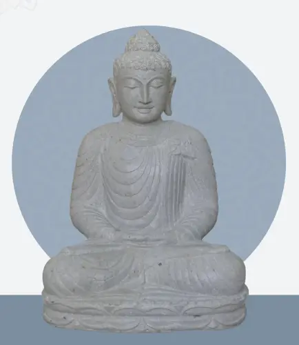 Product image of the product “Seated Buddha made of Riverstone in Dhyana position - gesture of meditation, 62cm height, natural ”